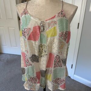 Floreat Pink and Green Camisole Top